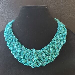 Seaside Necklace With Seaglass And Seed Beads - Vintage, Estate